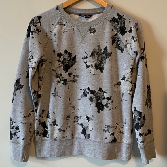The North Face Grey Floral Sweatshirt Size S/P - Picture 1 of 3